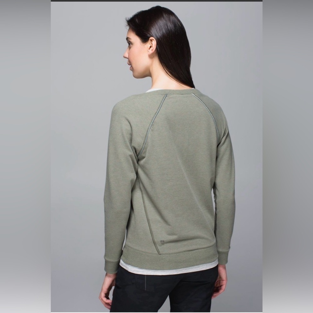 Lululemon Crew Love Pullover Crewneck Sweatshirt Heathered Fatigue Fog Size 6